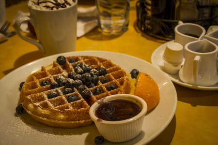BLUEBERRY WAFFLEの写真素材