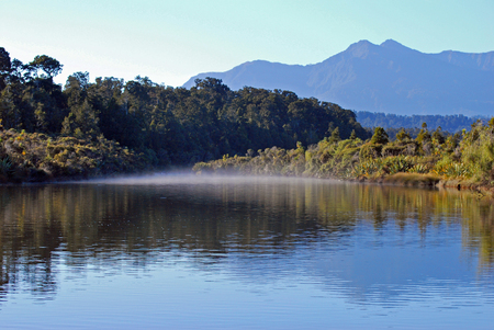 New Zealand mountains and lakeの写真素材