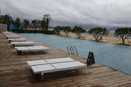 Outdoor swimming poolのeditorial素材