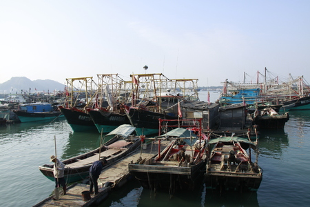 boats at the seaportのeditorial素材
