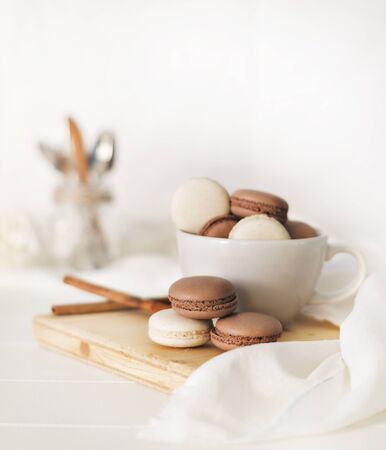 macarons on a plateの写真素材
