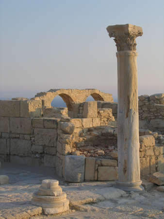 Ancient Pillar & Arches, Kourion, Cyprusの写真素材