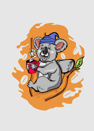 KOALA BEAR COFFEE TIMEのイラスト素材