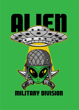 NEW vector illustration ALIEN MILITARY DIVISION
, this image is very great for t-shirts, stickers, posters, and anything you want. this design is available in the form of filesのイラスト素材
