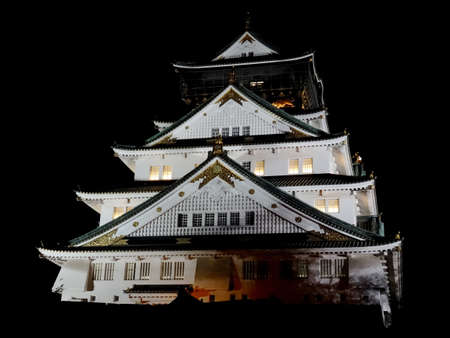 Osaka, Kansai, Japan - 8th November 2018 : A night view of the beautiful Osaka Castle, that was build in 1583 by Toyotomi Hideyoshiのeditorial素材