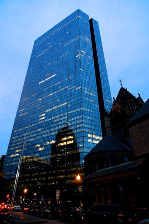 Boston, Massachusetts, USA - 20th July 2014 : View on the John Hancock Tower and surrounding...