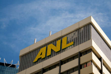 Brisbane, Queensland, Australia - 26th January 2020 : ANL (Australian National Line) sign hanging on a building in Brisbane. ANL was Australian Government owned overseas and coastal shipping lineのeditorial素材