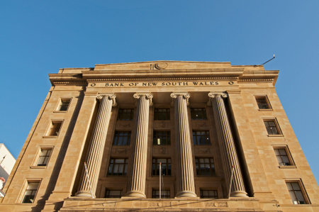 Brisbane, Queensland, Australia - 21st January 2020 : Front view of the beautiful Bank of New South Wales building in Brisbaneのeditorial素材