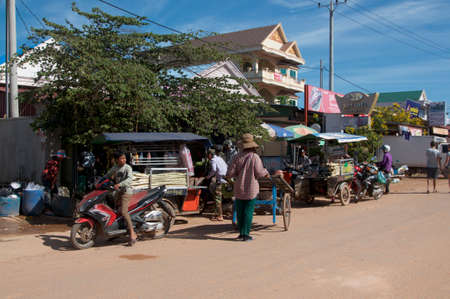 Otres Beach, Sihanoukville, Cambodia - 30th December 2018 : Typical street view of Otres Beach in Cambodia. Otres Beach is a famous tourist location near Sihanoukvilleのeditorial素材