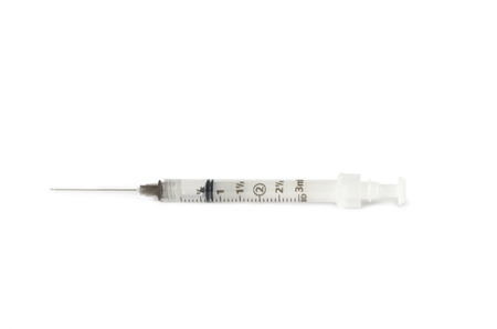 isolated syringe on white backgroundの写真素材