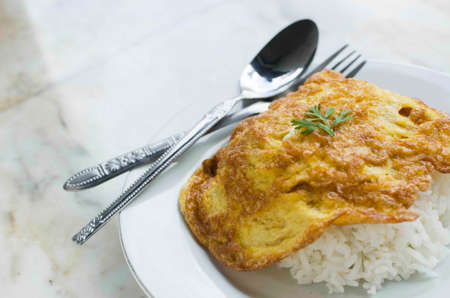 omelette on the plateの写真素材