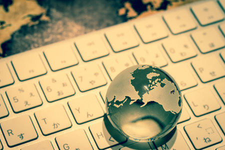 Crystal globe o keyboardの写真素材