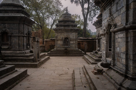 Pictures from Pashupatinath Temple area in Kathmandu, Nepal. Pashupatinath temple is one of the oldest and most significant religious complexes in South Asia. Place full of magic.の写真素材