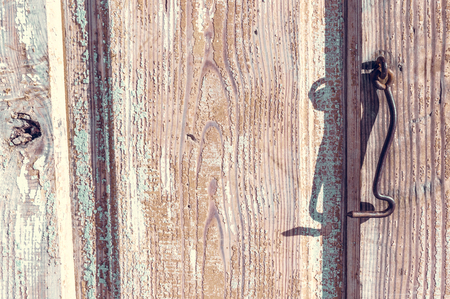 Part of wooden door with hookの写真素材