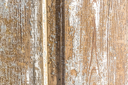 Old wooden background texture. Detail photo of painted wooden fence.の写真素材