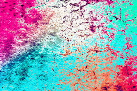 Grunge wall colored background texture in rainbow style