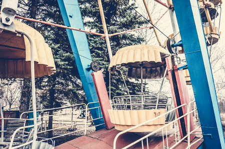 Ferris wheel in the old amusement parkの写真素材