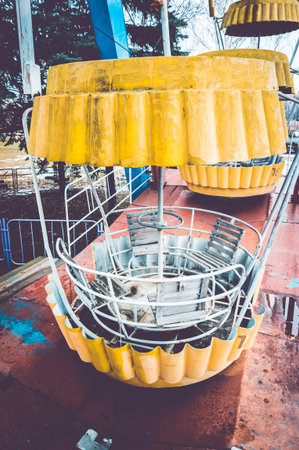 Ferris wheel in the old amusement parkの写真素材