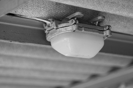 Outdoor home lamp. Monochrome photoの写真素材