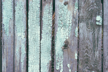 Old painted wooden fence
