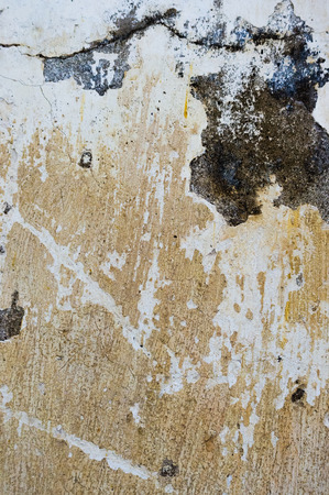Cracked and peeling paint old wall background. Classic grunge textureの写真素材