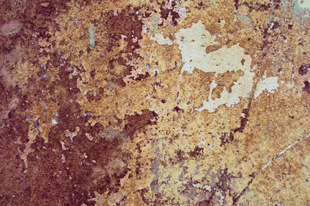 Cracked and peeling paint old wall background. Classic grunge texture