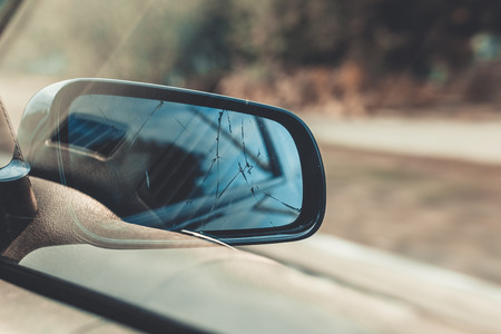 Rearview mirror of the carの写真素材