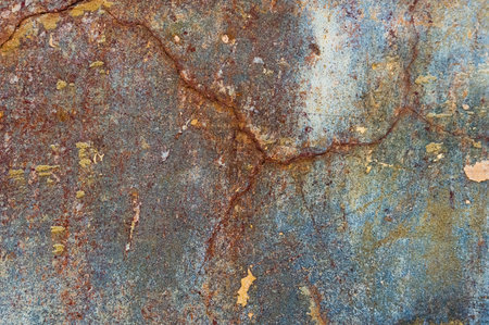 Cracked and peeling paint old wall background. Classic grunge texture