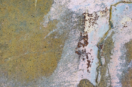 Cracked and peeling paint old wall background. Classic grunge texture