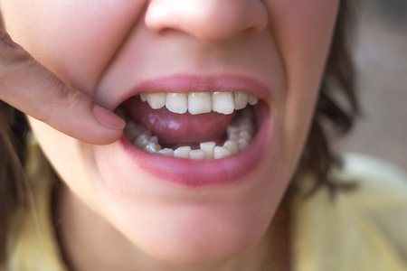 Photo of crooked woman teeth