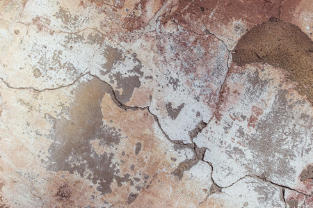 Cracked and peeling paint old wall background. Classic grunge texture