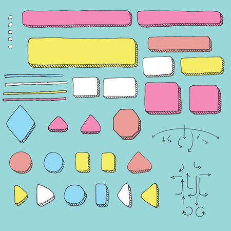 Decision Tree Graphic Elements with Hand Drawn Speech Bubbles and Arrows for Organized Workflow Planのイラスト素材