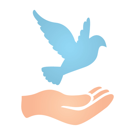 Hand with Dove Peace Donation Charity Iconのイラスト素材