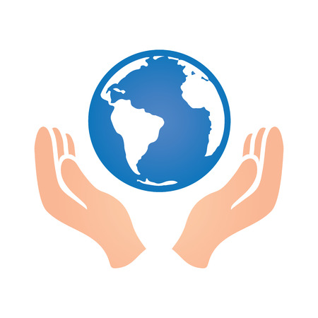 World with Two Hands Peace Donation Charity Iconのイラスト素材