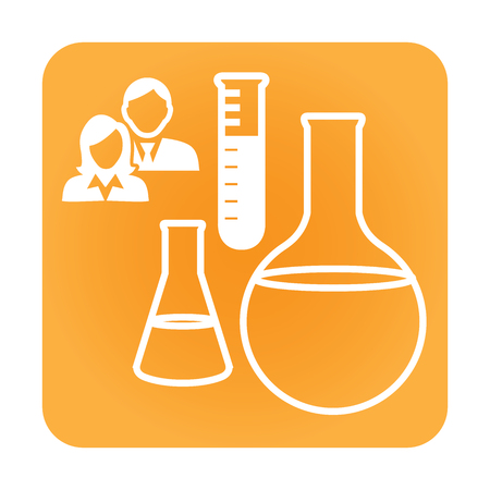 Medical Healthcare Icon with People Charting Disease or Scientific Discoveryのイラスト素材