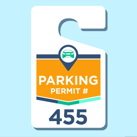 Paid Business Parking Permit Hangtagのイラスト素材