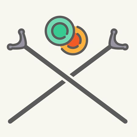 Shuffleboard Crossed Cue Sticks and Disksのイラスト素材