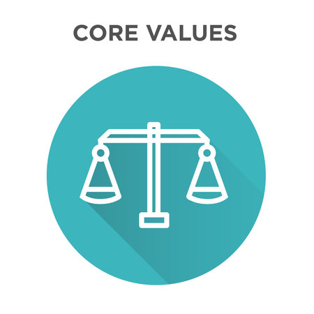 Core Values Icon with Scale and Balanceのイラスト素材