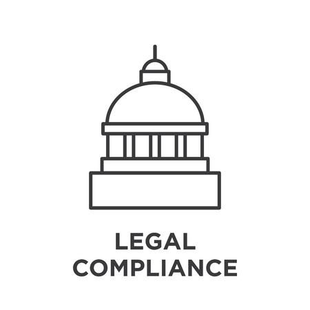 Legal compliance graphic with capitol building topのイラスト素材