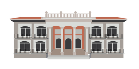 Mexican Mansion with Columnsのイラスト素材