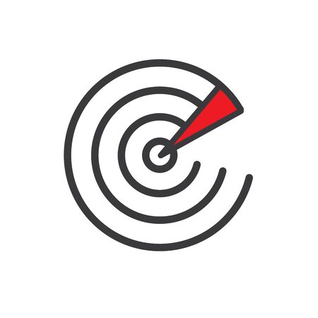 Radar Scan or Sonar communicating with transmission waves back and forthのイラスト素材