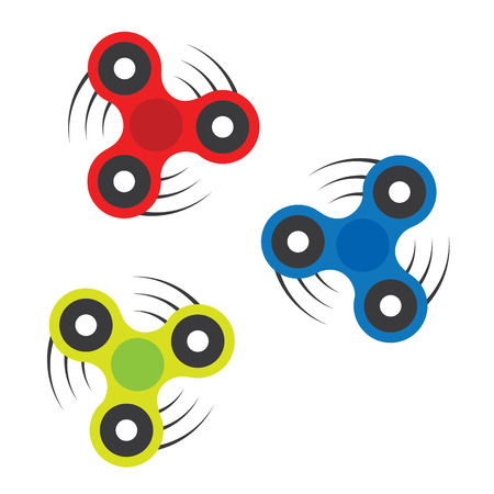 Fidget Spinner - 3 pronged hand toy spun by the center with fingersのイラスト素材
