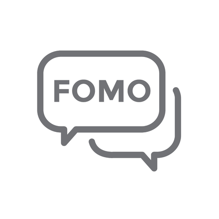 FOMO Social Icon - Fear of Missing Out Trendy Modern Acronym - Social Mediaのイラスト素材