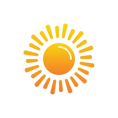 Basic or Normal Sun Icon with shining rays of sunのイラスト素材