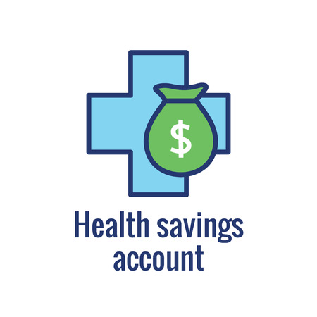 Medical Tax Savings w Health savings account or flexible spending account - HSA, FSA, tax-sheltered savingsのイラスト素材
