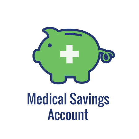 Medical Tax Savings w Health savings account or flexible spending account - HSA, FSA, tax-sheltered savingsのイラスト素材