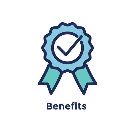 New Employee Hiring Process icon w benefits ribbonのイラスト素材