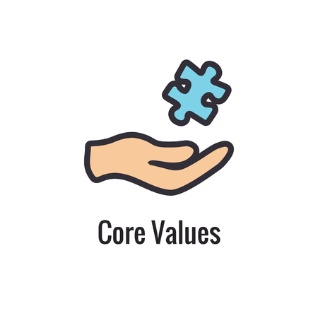 Core Values Outline - Line Icon Conveying Specific Purposeのイラスト素材
