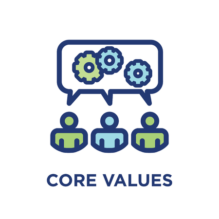 Core Values Outline - Line Icon Conveying Specific Purposeのイラスト素材