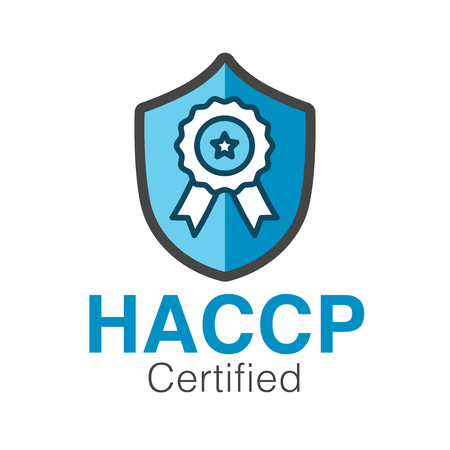 HACCP | Hazard Analysis Critical Control Points icon with award or checkmarkのイラスト素材